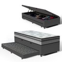 Ver imagem 1 de Cama Box Baú com Colchão Espuma D33 Pillow In Anjos Ortosleep + Auxiliar Unique Solteiro 88 cm