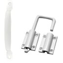 Ver imagem 1 de JOGO DE PUXADOR E TRINCO PARA PORTA CAMARÃO 2 PÇS BRANCO