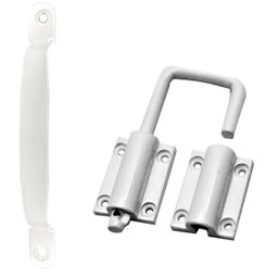 JOGO DE PUXADOR E TRINCO PARA PORTA CAMARÃO 2 PÇS BRANCO - 1