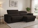 Ver imagem 1 de Sofá Leon 2,50m com Molas Retrátil Reclinável Velosuede - Netsofas - Marrom