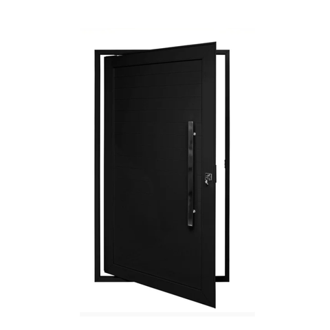 Porta Pivotante Alumínio Preto Lambril C/puxador 100cm Maxx