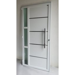 Porta de Alumínio Lambri Duplo 210x90 C/ Puxador e Vidro - 2