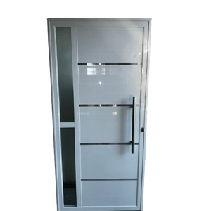 Porta de Alumínio Lambri Duplo 210x90 C/ Puxador e Vidro