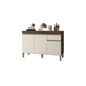 Balcão Gabinete de Pia Isabela 100cm Chocolate/off Wite S/ Tampo - Nathan