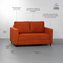 Ver imagem 2 de Sofá-Cama Mira Casal Terracota 1,60m Terracota