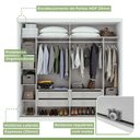 Ver imagem 2 de Guarda Roupa Casal 2 Portas 4 Gavetas Velaris Móveis Lopas