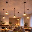 Ver imagem 4 de Kit 4 Pendentes Luminárias de Teto Bivolt Mdf Dital Tiffany Iluminação Decorativa Sala Hall