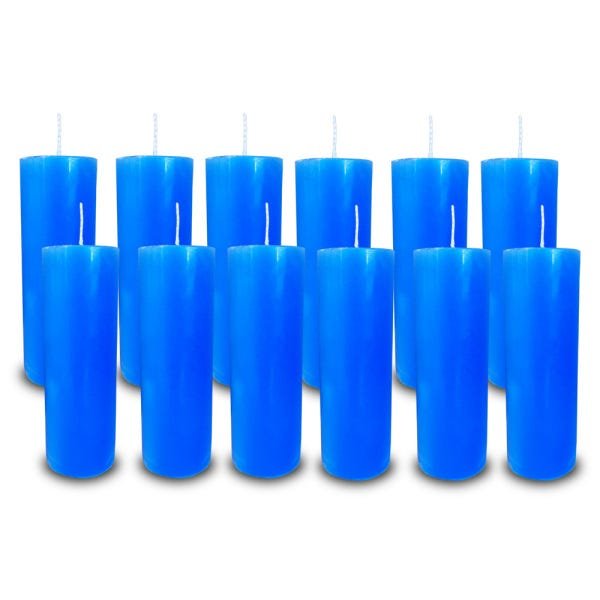 KIT 10 VELAS VOTIVA 7 SETE DIAS COLORIDA AZUL CLARO - 1