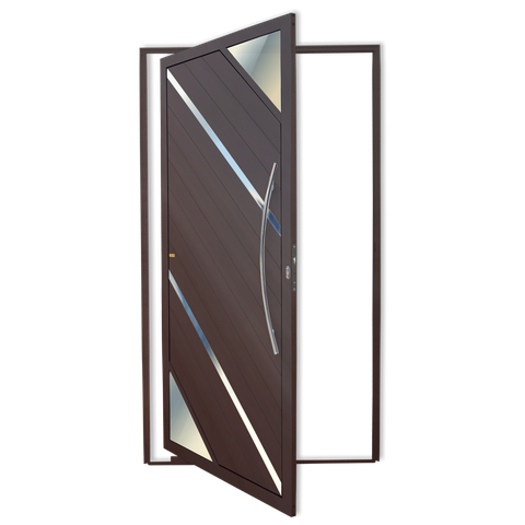 Porta Pivotante Alumínio Lambril Oasis c/Puxador D.Marrom Corten 100 Brimak