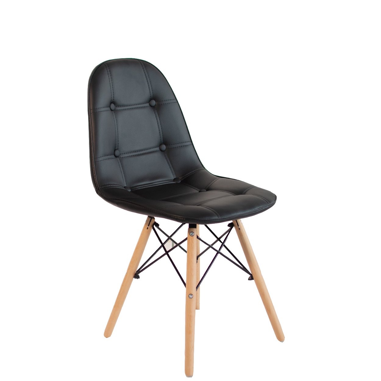 Kit 4 Cadeiras Eames Eiffel Estofada Botonê 130c Cor:preto - 3