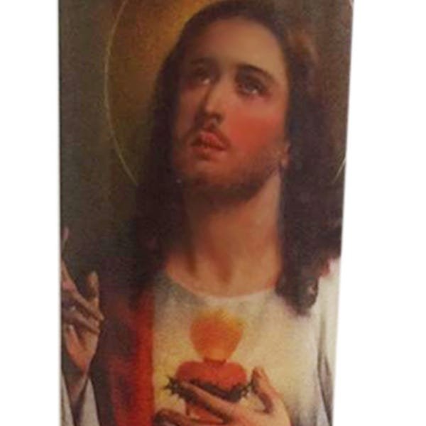 KIT 3 VELAS VOTIVA PVC SAGRADO CORAÇÃO DE JESUS - 3