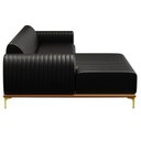 Ver imagem 6 de Sofá 265cm 4 Lugares com Chaise Esquerdo Pés Gold Molino B-159 Corano Preto - Domi