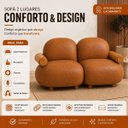 Ver imagem 7 de Sofá Leaf 180 cm 2 Lugares Orgânico Luxo Sala de Estar: Courino Sintético Marrom