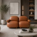Ver imagem 3 de Sofá Leaf 180 cm 2 Lugares Orgânico Luxo Sala de Estar: Courino Sintético Marrom
