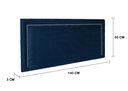 Ver imagem 2 de Cabeceira Casal Reta Luxo 140x60 Suede Azul - Tachas Prata
