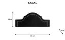 Ver imagem 2 de Cabeceira Estofada Provençal Luxo com Tachas - Casal Suede Preto