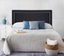 Ver imagem 1 de Cabeceira Estofada Reta Luxo com Tachas - King Suede Preto