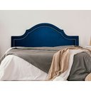 Ver imagem 1 de Cabeceira Casal Estofada Para Cama Box Provençal Luxo 140x60 Suede Azul Marinho - Tachas Prata