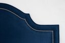 Ver imagem 3 de Cabeceira Casal Estofada para Cama Box Provençal Luxo 140x60 Suede Azul Marinho - Tachas Prata