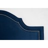 Cabeceira Casal Estofada Para Cama Box Provençal Luxo 140x60 Suede Azul Marinho - Tachas Prata - 3