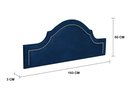 Ver imagem 2 de Cabeceira King Estofada para Cama Box Provençal Luxo 193x60 Suede Azul Marinho - Tachas Prata