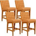 Ver imagem 2 de Kit 04 Banquetas Baixa Cozinha Bancada Bar Sala Jantar Fixa Mila L02 Couríssimo Whisky - Lyam