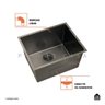 Tanque de Aço Inox 304 Manaxos 54x44 Cm Pingoo.casa - Preto - 3