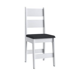 Conjunto Mesa + 4 Cadeiras + Buffet Branco/Preto - Móveis Canção - 5
