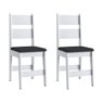 Conjunto Mesa + 4 Cadeiras + Buffet Branco/Preto - Móveis Canção - 6