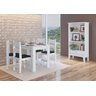 Conjunto Mesa + 4 Cadeiras + Buffet Branco/Preto - Móveis Canção - 1
