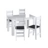 Conjunto Mesa + 4 Cadeiras + Buffet Branco/Preto - Móveis Canção - 2