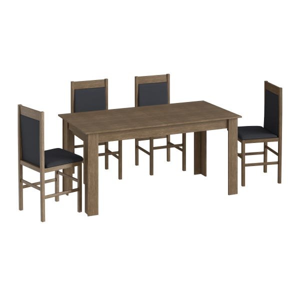 Conjunto Mesa de Jantar Extensível 2 M com 8 Cadeiras Ameixa/Preto - 2
