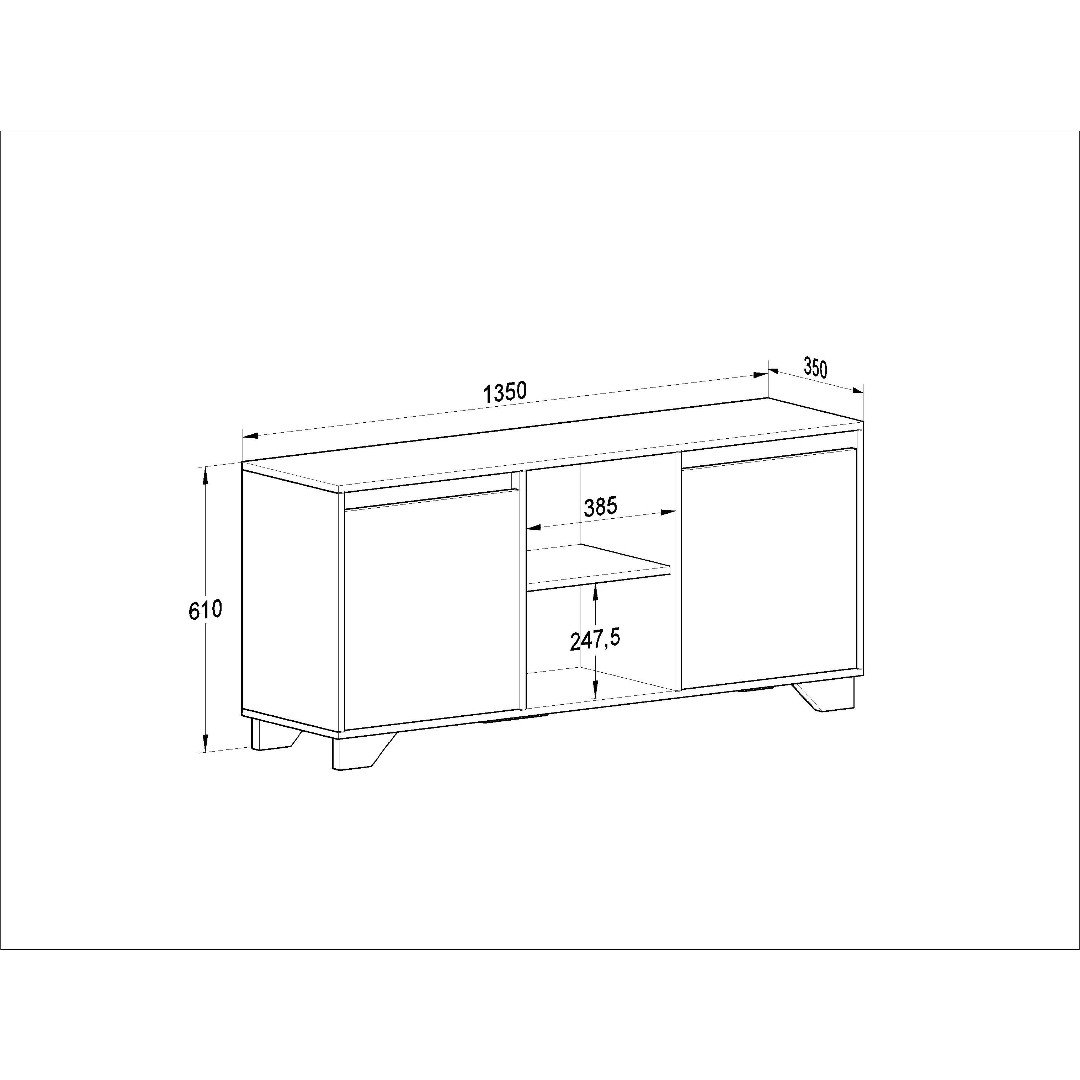 Rack para Tv até 40 Polegadas 2 Portas 2030 Branco/- Quiditá - 3