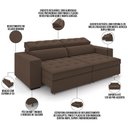 Ver imagem 7 de Sofá Retrátil Reclinável para Sala de Estar Living 290cm Clara M03 Veludo Marrom - Lyam Decor
