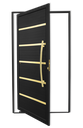 Ver imagem 1 de Porta Pivotante Lambril Premium c/Puxador D. Super Preto Dourado 100 Brimak