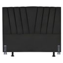 Ver imagem 2 de Cabeceira Estofada Casal 140 Cm Lizza em Linho com Frame:preto