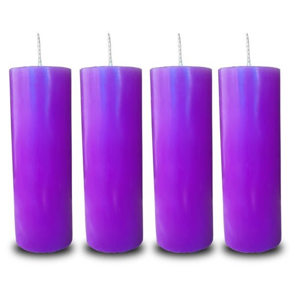 KIT 4 VELAS VOTIVAS 7 SETE DIAS COLORIDA LILÁS - 1