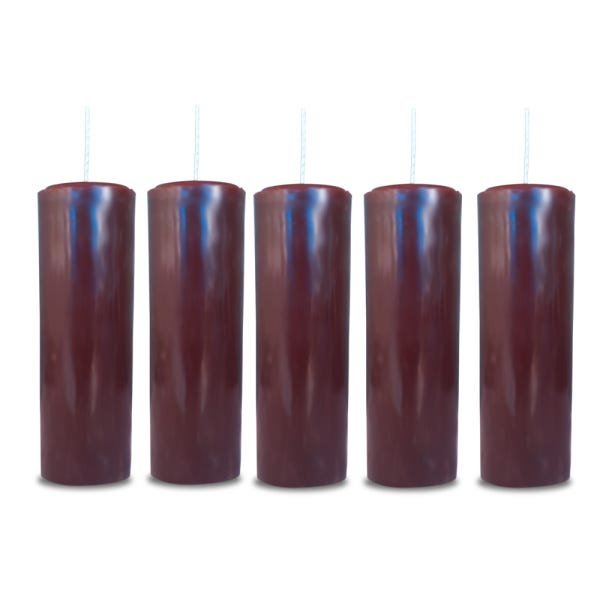 KIT 5 VELAS VOTIVA 7 SETE DIAS COLORIDA MARROM - 1