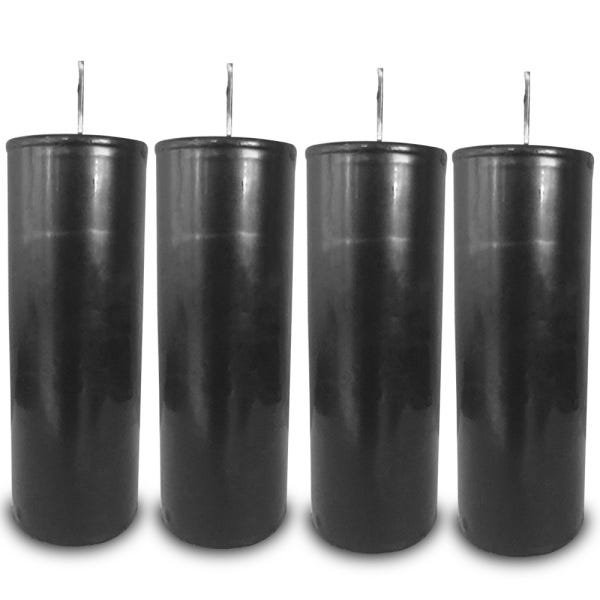 KIT 4 VELAS VOTIVAS 7 SETE DIAS COLORIDA PRETA - 1