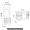 Ver imagem 4 de Cristaleira de Vidro Melina e Buffet Toni Z10 Off/cinamomo - Mpozenato