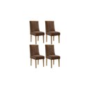 Ver imagem 1 de Kit 4 Cadeiras Sala Jantar Maldivas 4 Un Madeira Capuccino/suede Marrom - Rufato