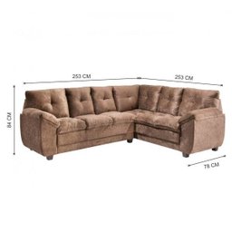 Sofá de Canto 5 Lugares Genebra Arte Cúbica Estofados - 3 Sofá de Canto 5 Lugares Genebra Arte Cúbica Estofados - 3