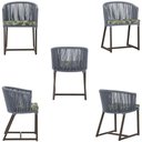 Ver imagem 5 de Mesa com 4 Cadeiras e Noronha Estofado 5 Trama Original Prata
