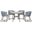 Ver imagem 1 de Mesa com 4 Cadeiras e Noronha Estofado 5 Trama Original Prata