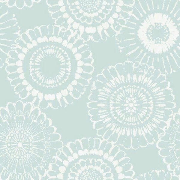 Papel de Parede Floral Flores Infantil Verde + Cola para Aplicação - Coleção Little Bandits - 128861 - 1