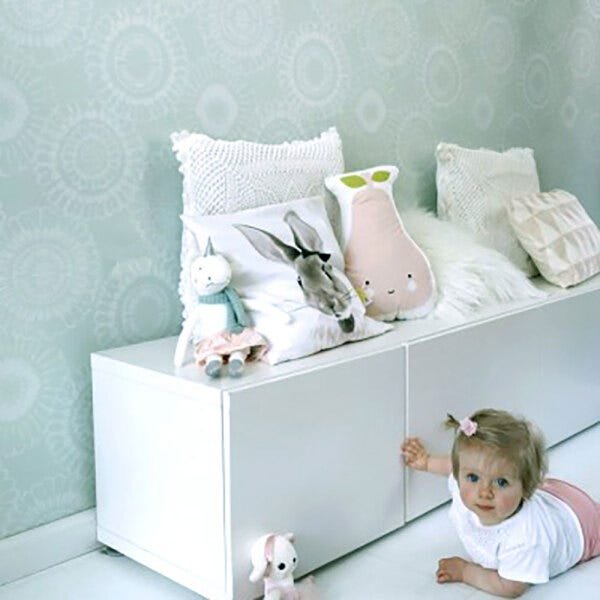Papel de Parede Floral Flores Infantil Verde + Cola para Aplicação - Coleção Little Bandits - 128861 - 2