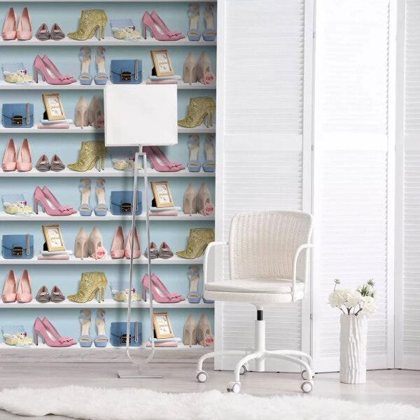 Papel de Parede Sapatos + Cola Para Aplicação - Coleção Free Style -FL31601 - 2