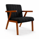 Ver imagem 4 de Conjunto 2 Poltronas Serena Linho Premium para Sala de Estar Recepção Sala de Espera Madeira:preto