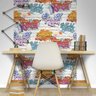 Papel de Parede Tijolo e Grafite Colorido + Cola Para Aplicação - Coleção Free Style - FL17905 - 2