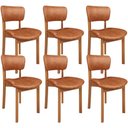 Ver imagem 1 de Kit 06 Cadeiras para Sala de Jantar Cozinha Living Estofada Dara L02 Couríssimo Camel - Lyam Decor